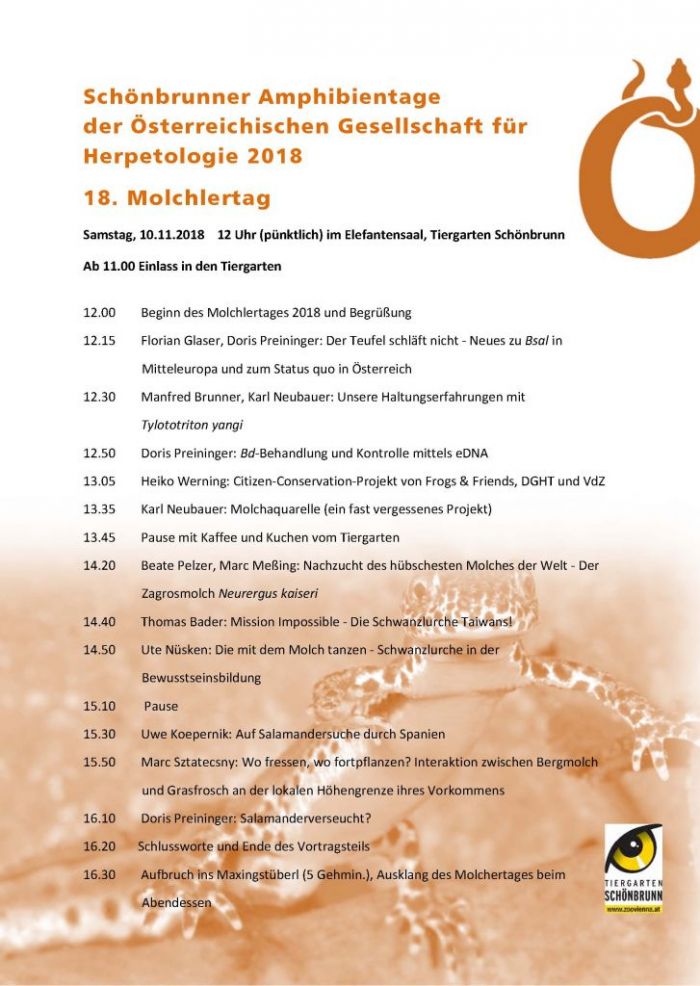 Programm 18. Molchlertag am Samstag den 10.November 2018