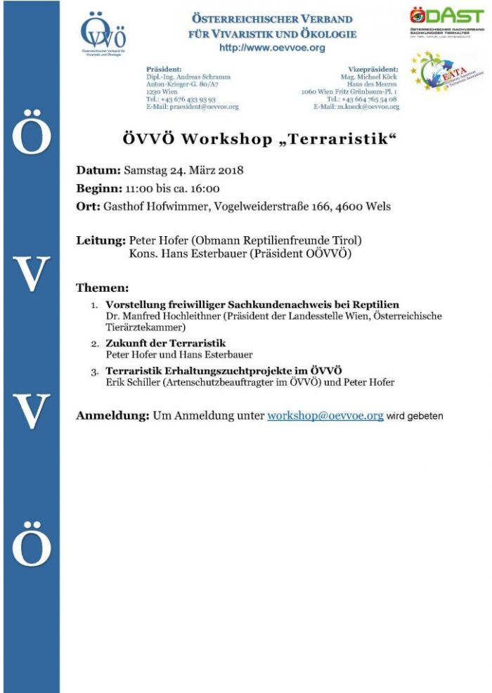 ÖVVÖ Terraristik Workshop
